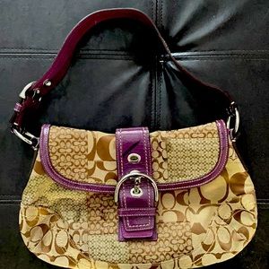 Signature Coach purse, purple and tan.